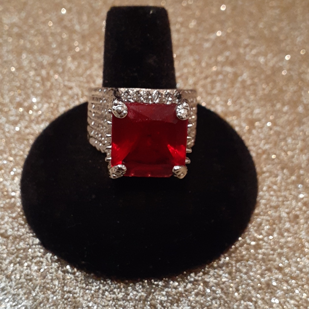 Ruby Gemstone And Silver Ring